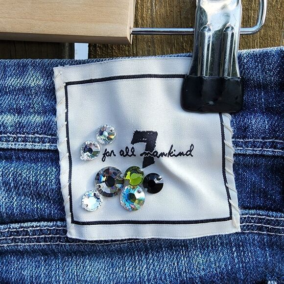 7 For all Man Kind Jeans Unique. Distressed hem Size 27 - Picture 3 of 6